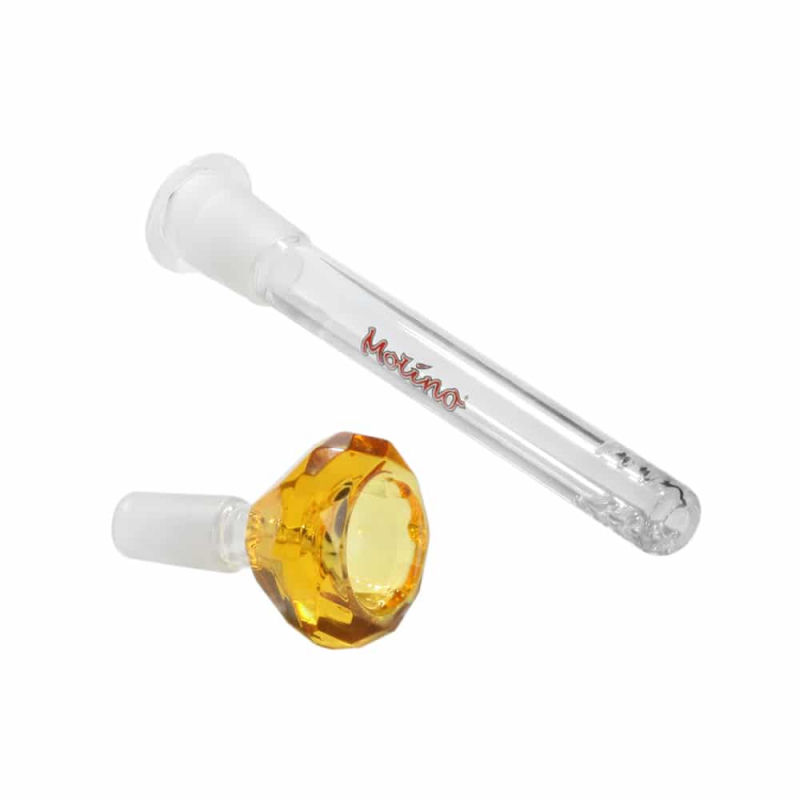 Gucci Diamond Bong Bowl Gold Molino Glass Bongs With Downstem