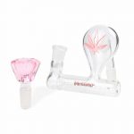 Inline Precooler with Pink Leaf - Molino Glass Bongs