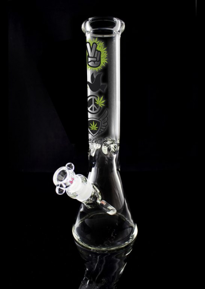 Molino Glass 9mm Beaker Bong ? Peace  - Molino Glass Bongs