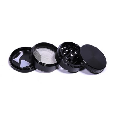 4 Pieces Aluminium Grinder Black - Open