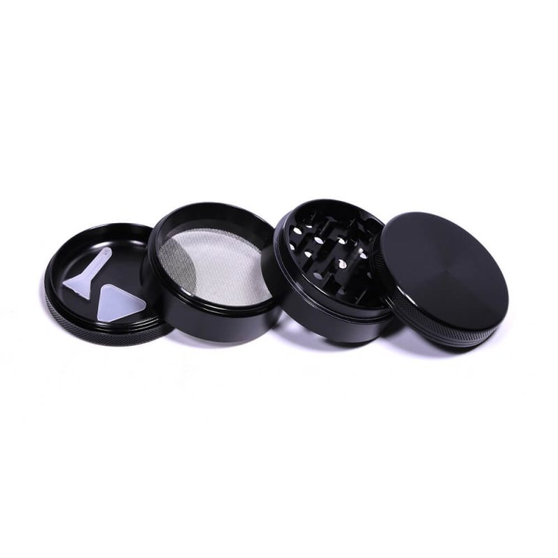 4 Pieces Aluminium Grinder Black - Open