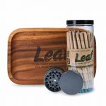 LEAF Pre-rolled Cones - Metal Grinder - Wooden Rolling Tray Set